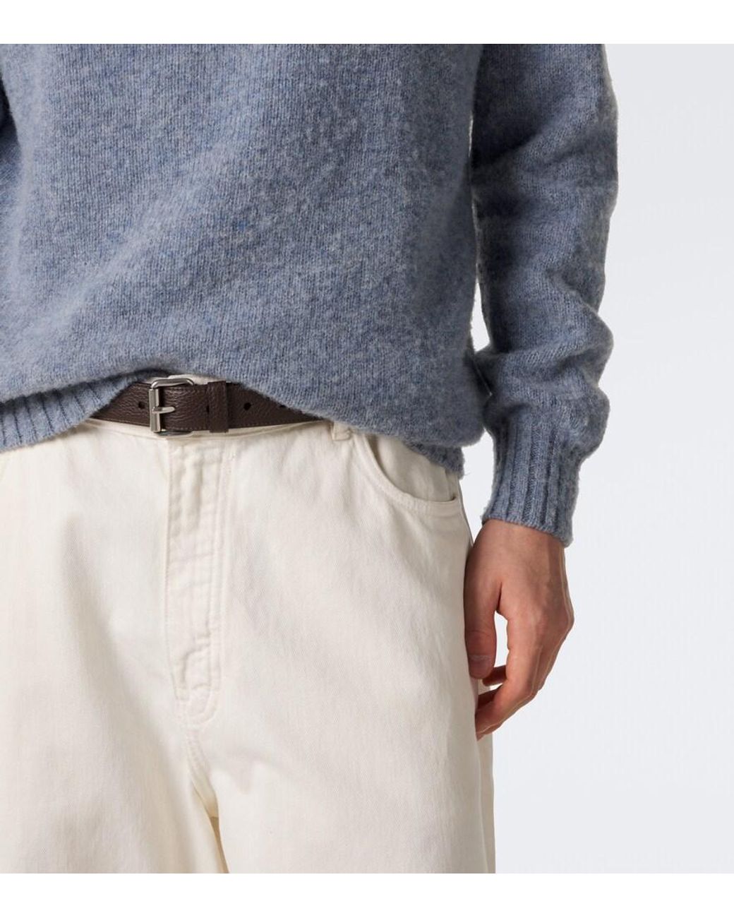Sunspel Blue Wool Sweater for men