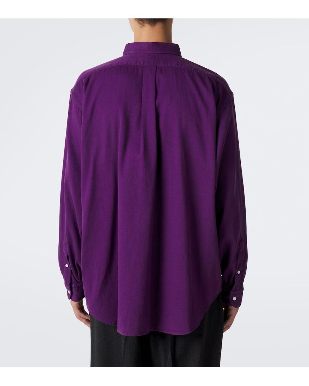A.PRESSE Purple Cotton Twill Shirt for men