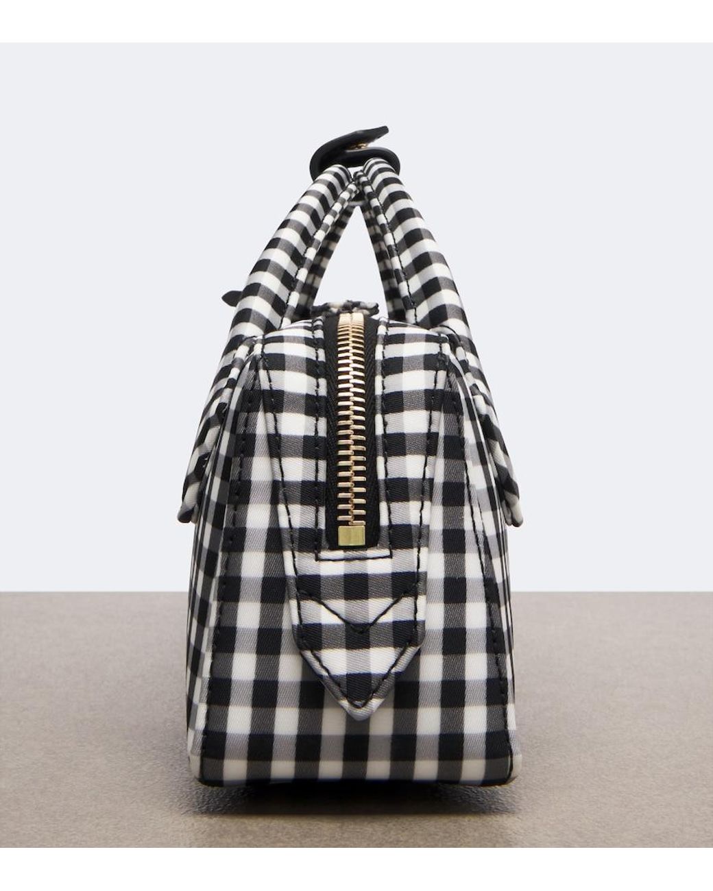 Alaïa White Le Teckel Gingham Top-Handle Bag