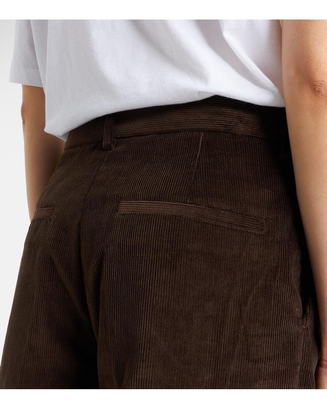 Totême Brown Cotton Corduroy Wide-Leg Pants