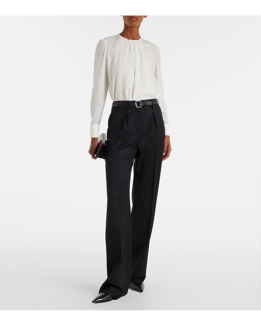 Max Mara Blue Cannes Virgin Wool Straight Pants
