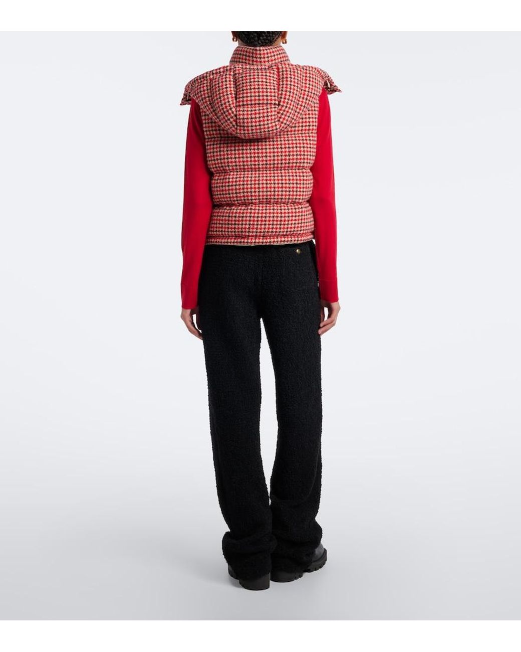 Moncler Black Boucle Wide-Leg Pants