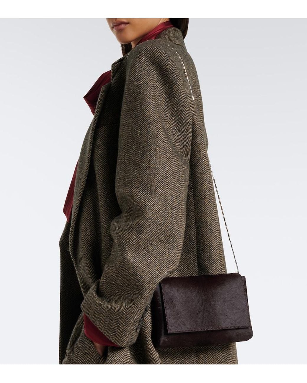 Nour Hammour Black Zeina Calf Hair Crossbody Bag