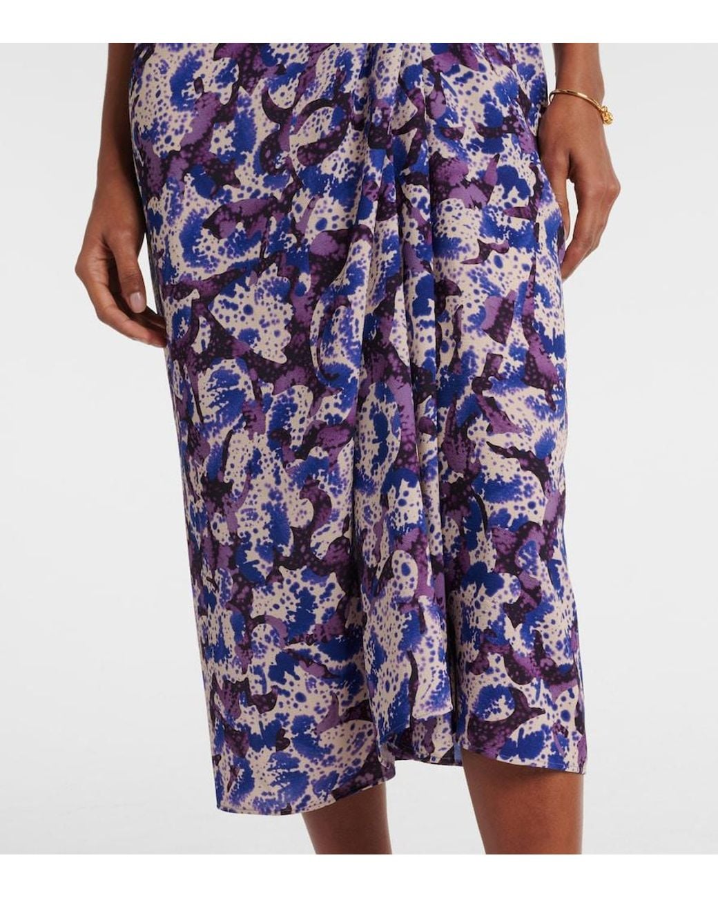 Dries Van Noten Purple Printed Midi Dress