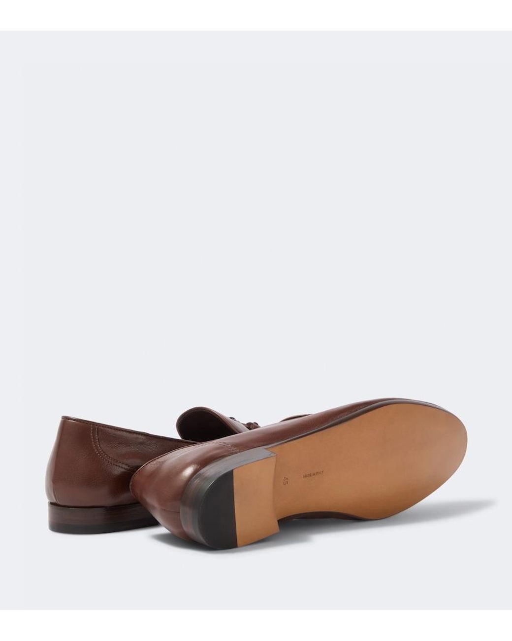 The Row Brown Caden Leather Loafers for men