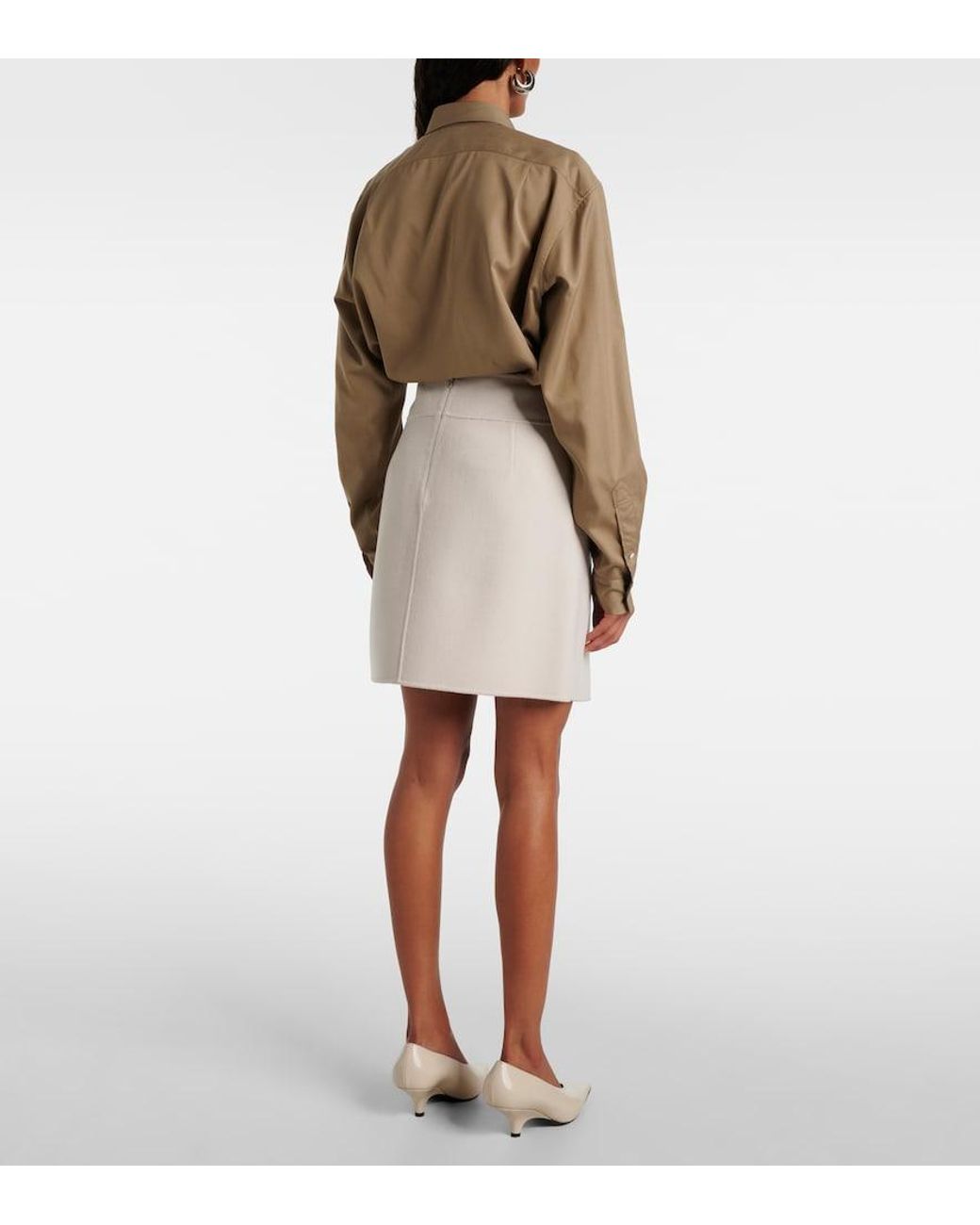 Max Mara White Wool Miniskirt