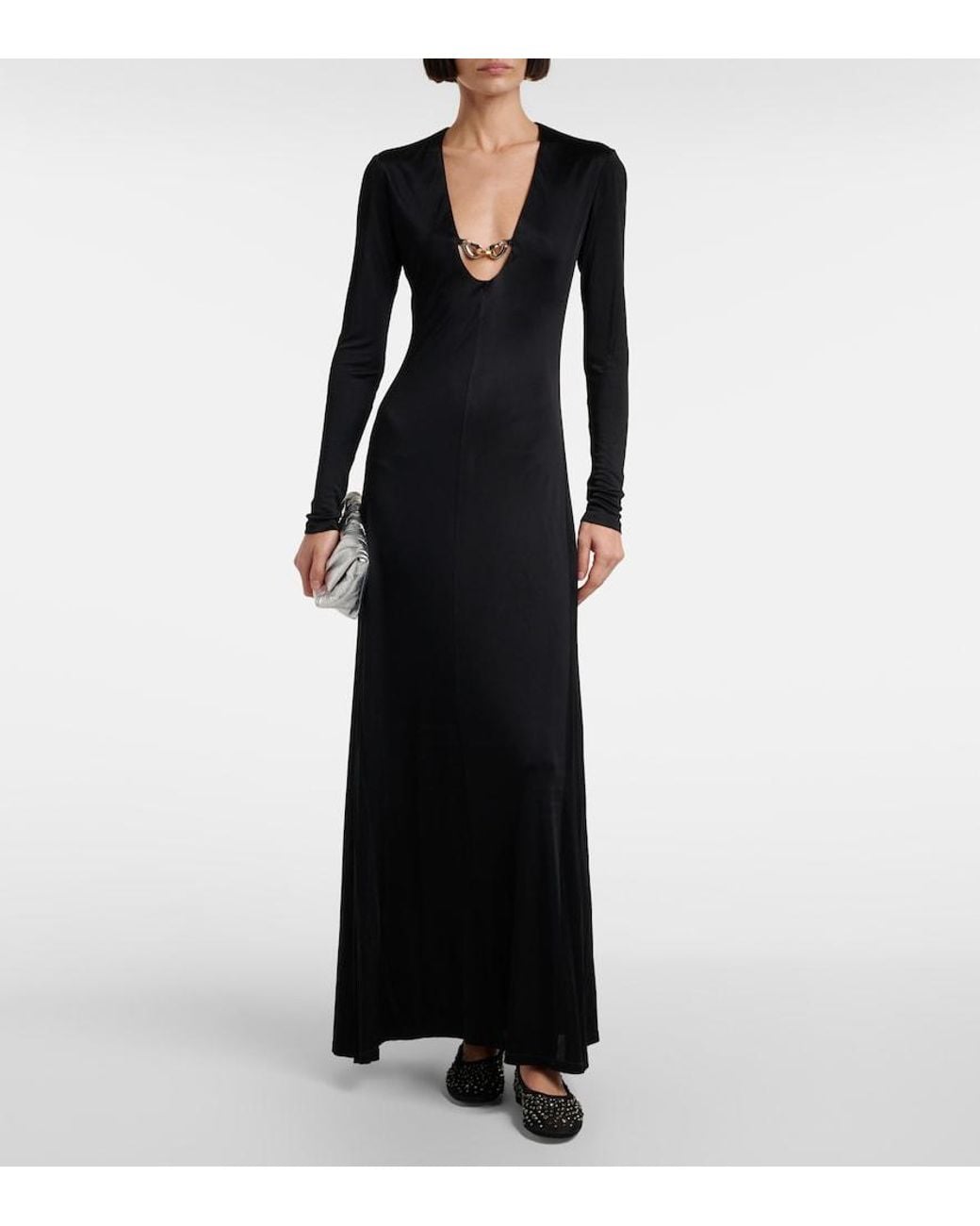 Tory Burch Black Dress With Decorative Appliqué