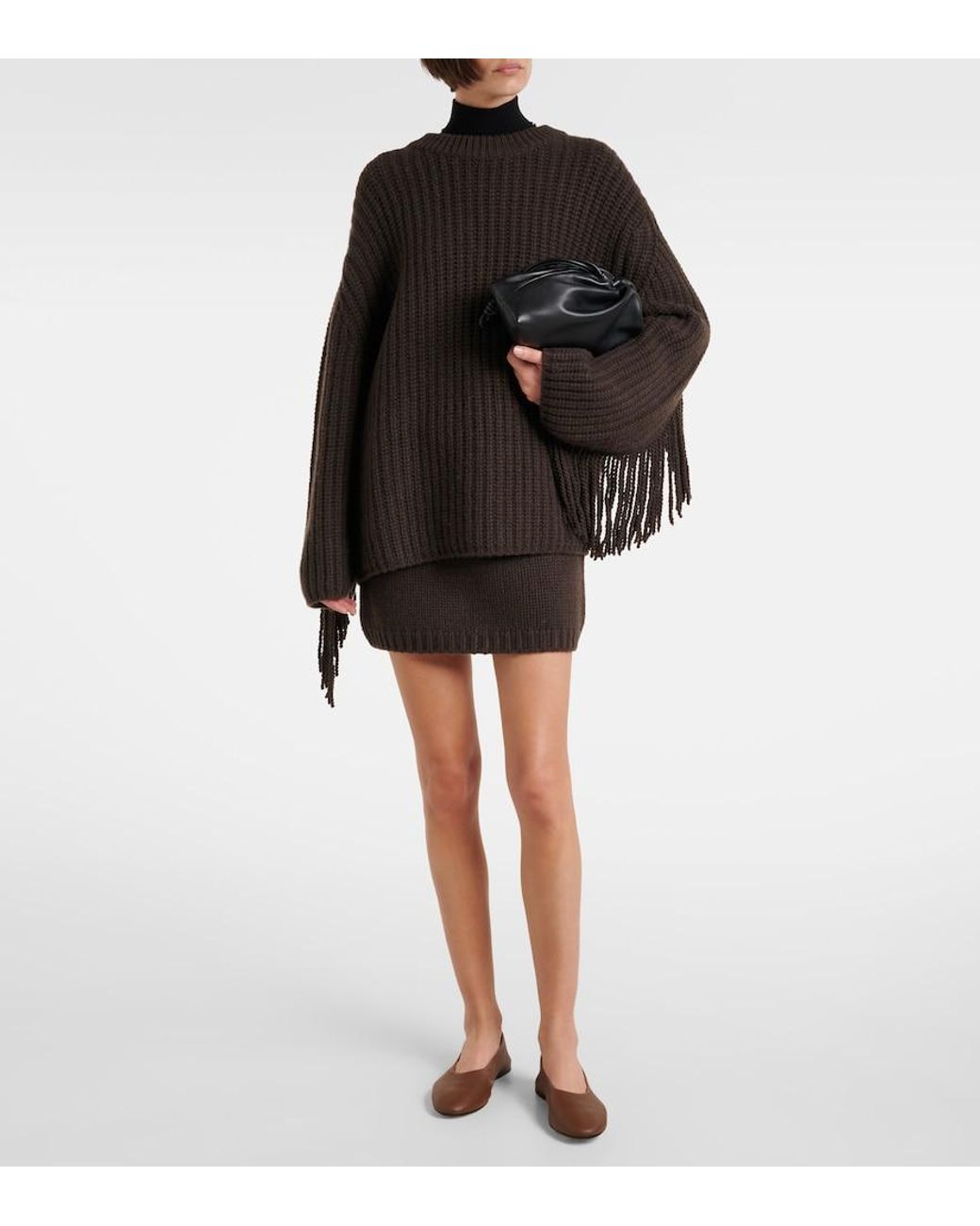 Lisa Yang Black Hilma Fringed Oversized Sweater