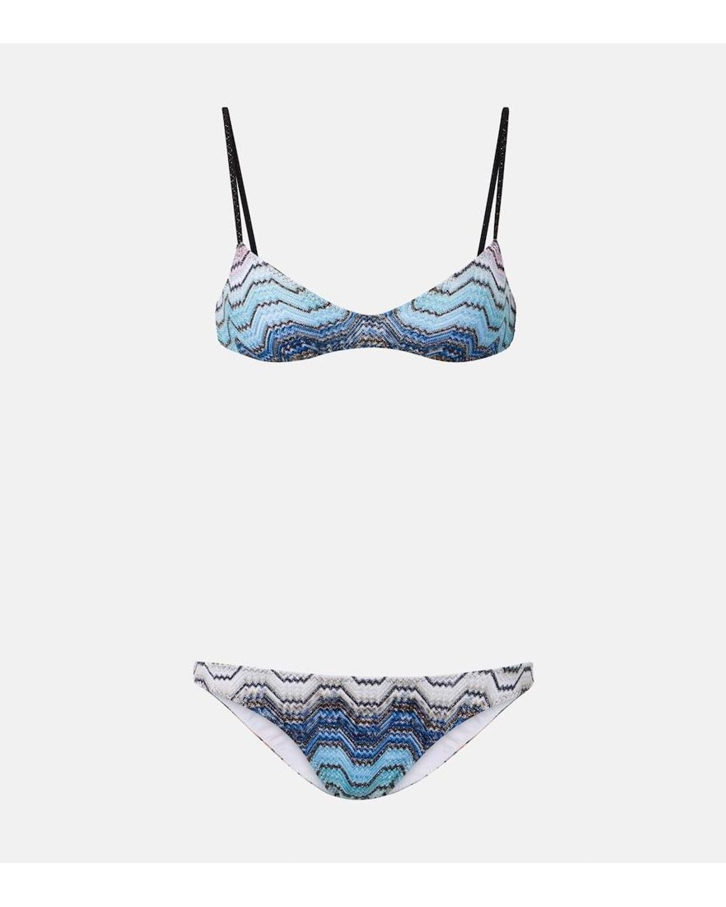 Missoni Blue Zigzag Lame Bikini