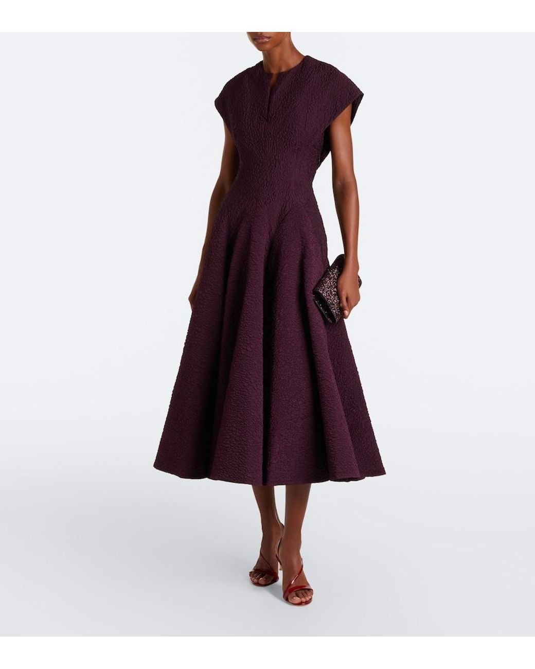 Roksanda Purple Rova Cloque Midi Dress