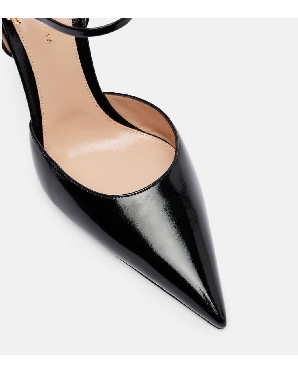 Gianvito Rossi Black Sofia D'Orsay Patent Leather Pumps