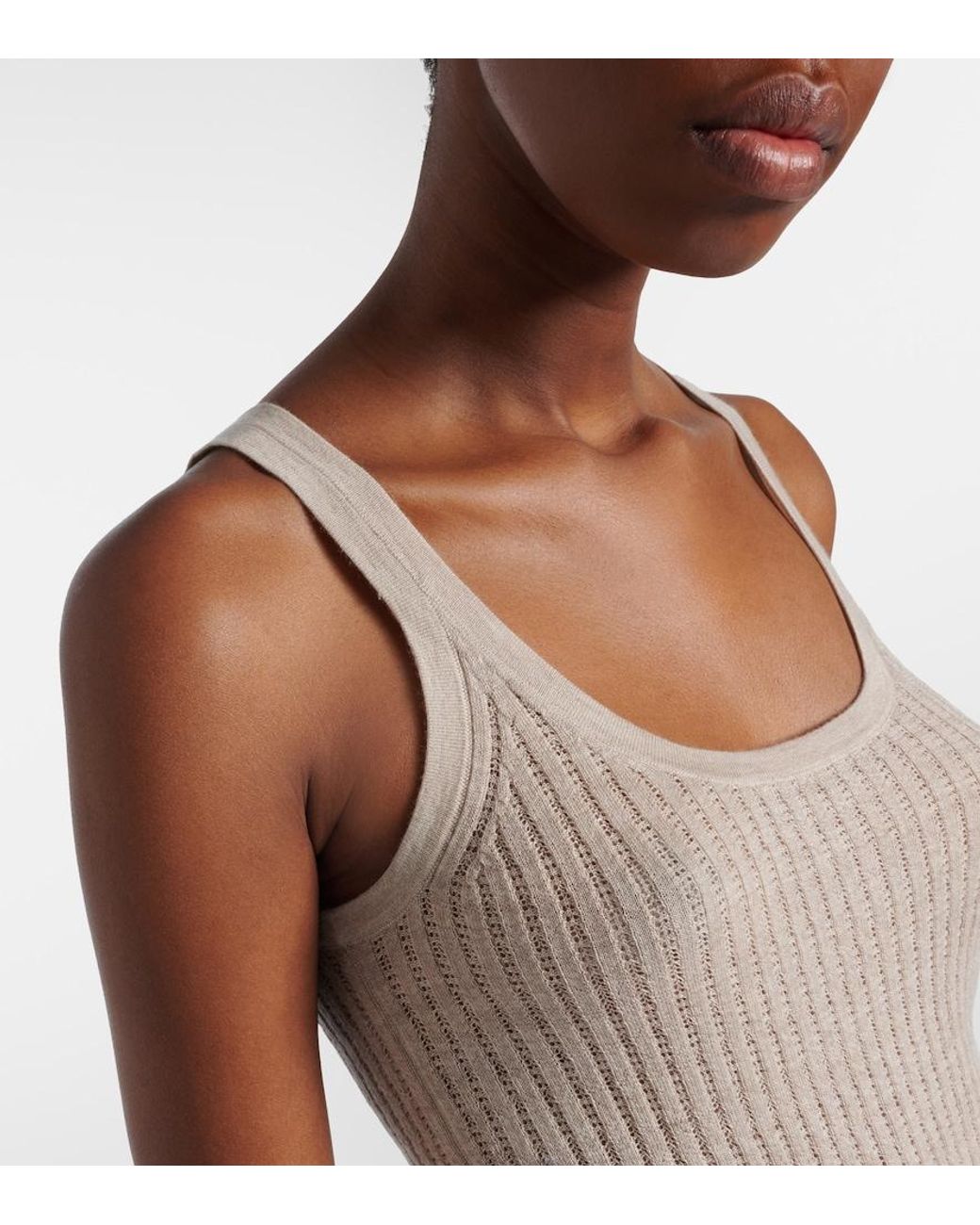 Gabriela Hearst Natural Nevin Cashmere And Silk Tank Top