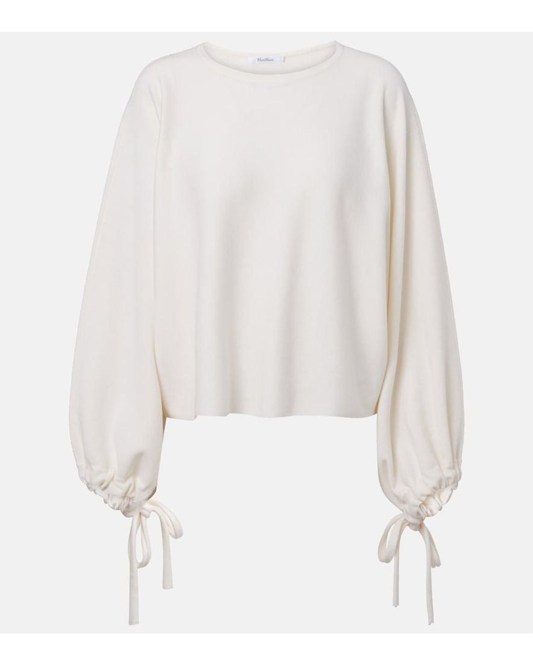 Max Mara White Frais Virgin Wool Sweater
