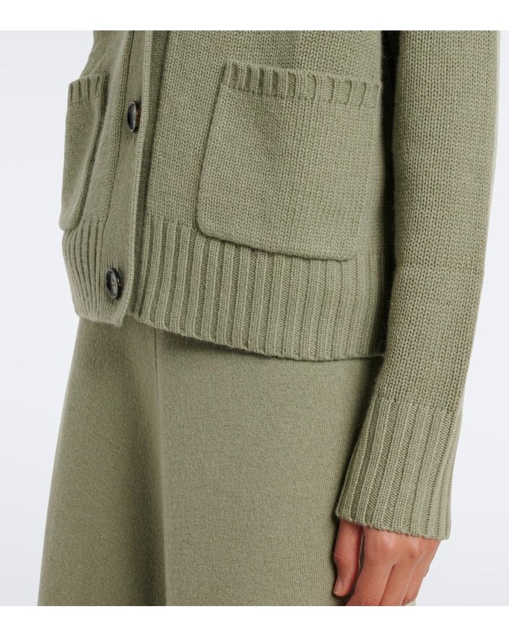 Jardin Des Orangers Green Virgin Wool And Cashmere Cardigan