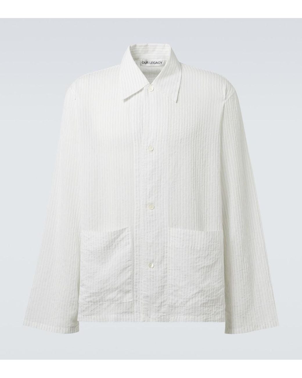Our Legacy White Haven Striped Overshirt for men
