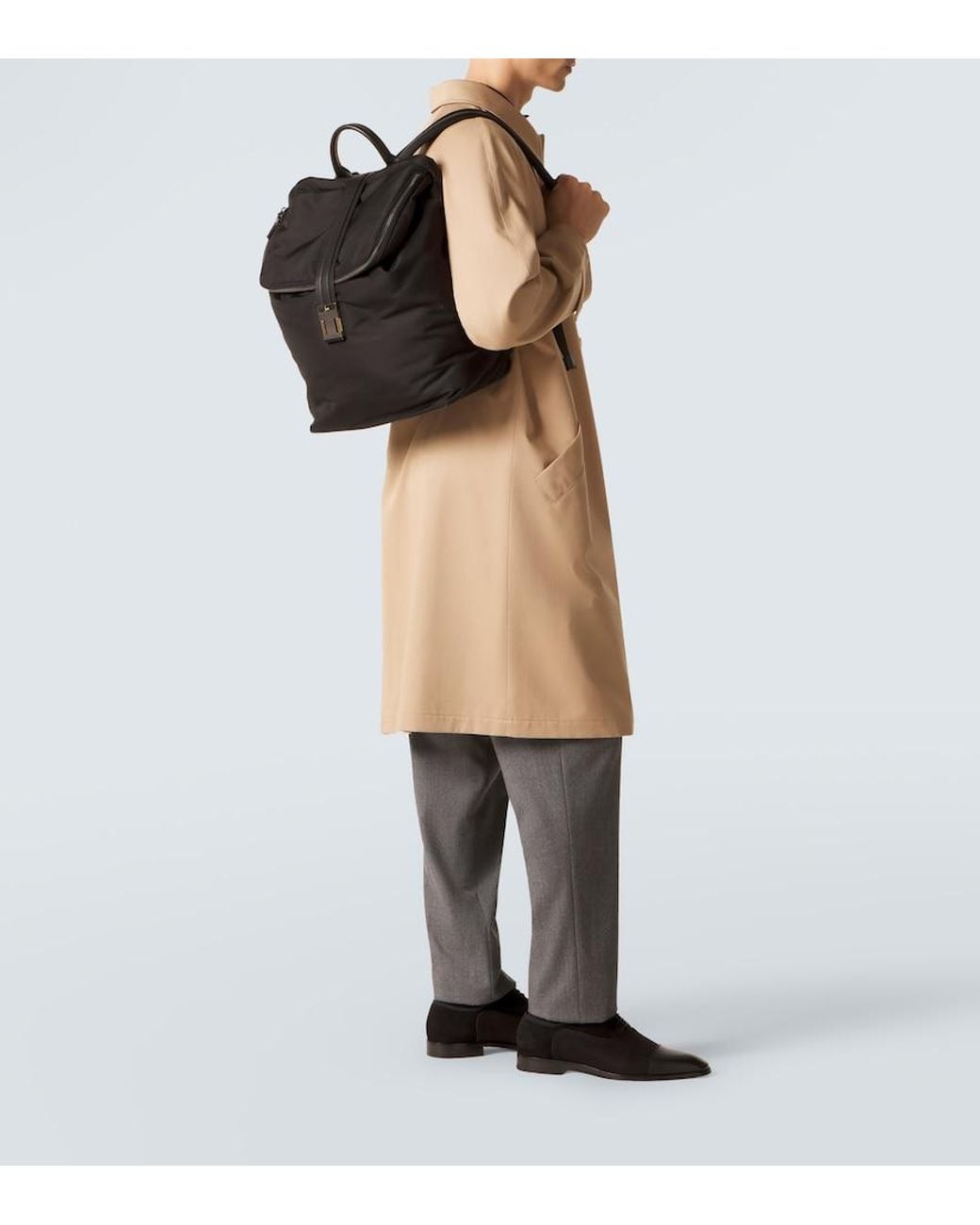 Christian Louboutin Black Nox Leather-Trimmed Backpack for men