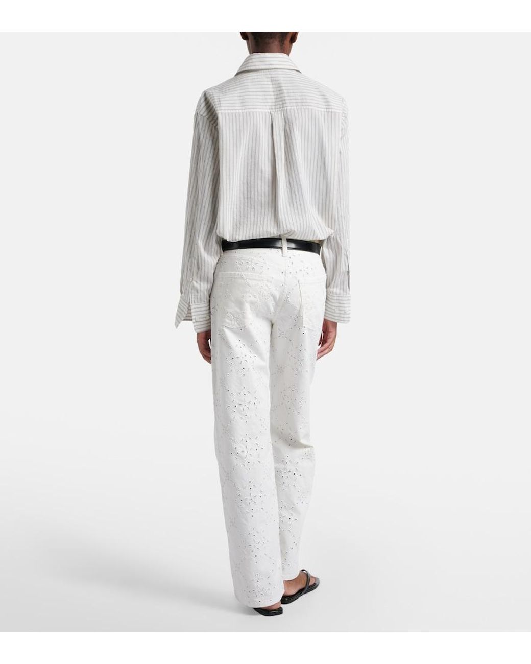 Citizens of Humanity White Lindz Broderie Anglaise Straight Jeans