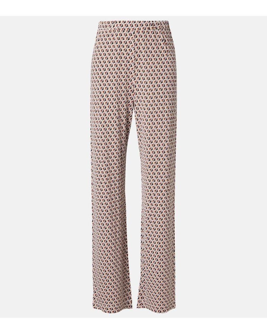 Max Mara Multicolor Abate Printed Wide-Leg Pants