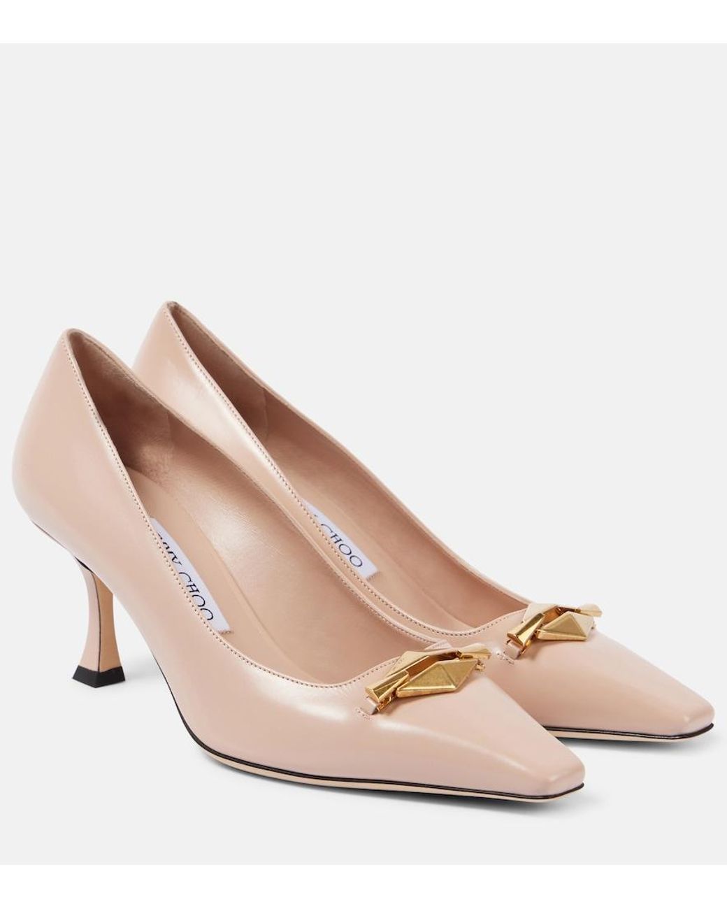 Jimmy Choo Natural Ryker 70 Embellished Leather Pumps