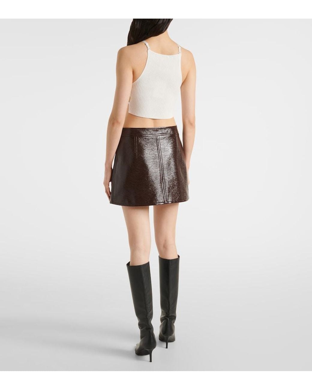 Top En Maille Cotelee A Decoupes Courreges en coloris White