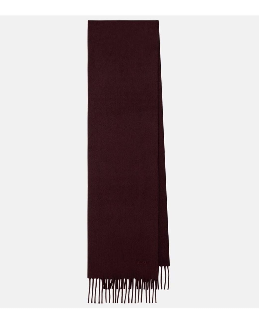 Max Mara Purple Logo Wool Scarf