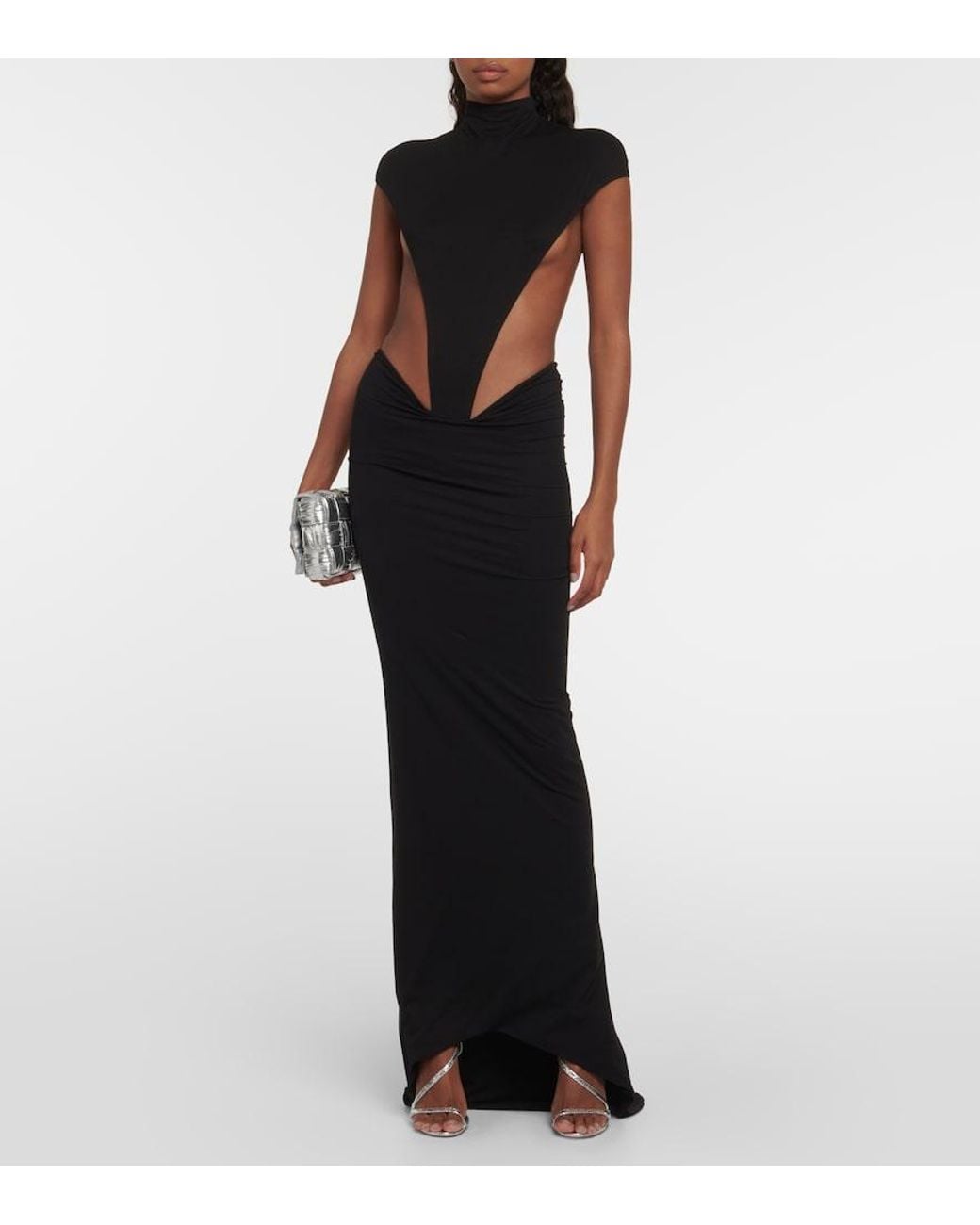 LAQUAN SMITH Black Low-Rise Midi Skirt