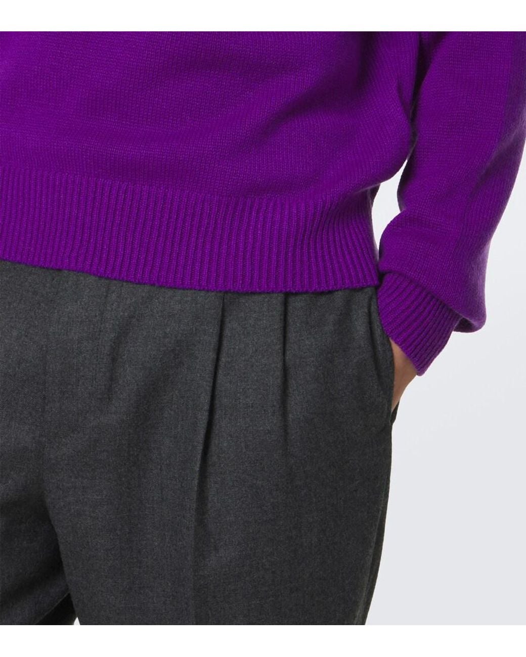 Auralee Purple Cashmere Sweater for men