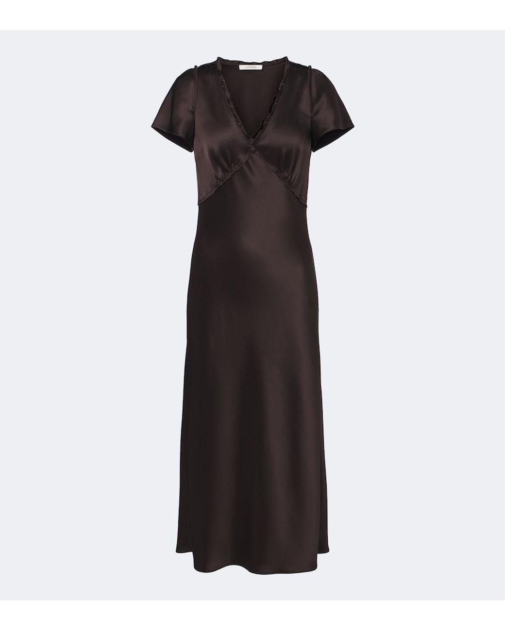 Dorothee Schumacher Black Shiny Statement Satin Midi Dress