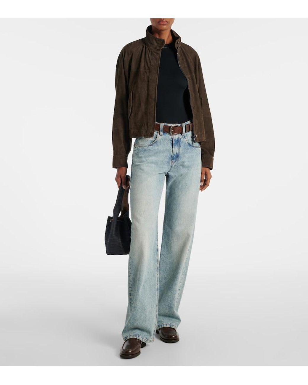 Brunello Cucinelli Black Monili Cotton-Blend Top