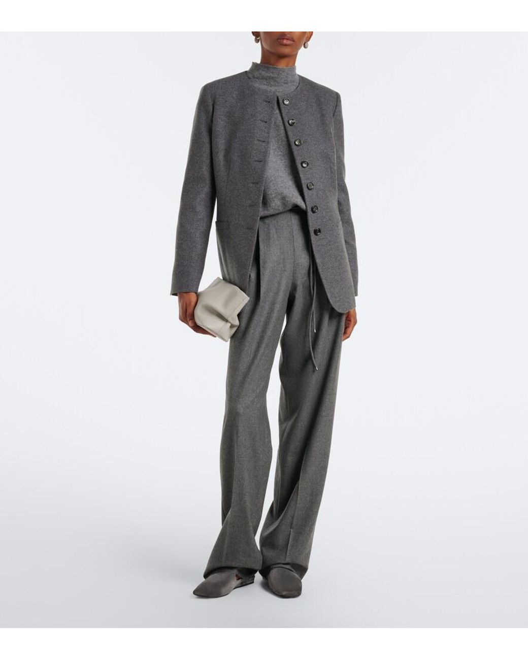 Max Mara Gray Cashmere-Blend Sweater