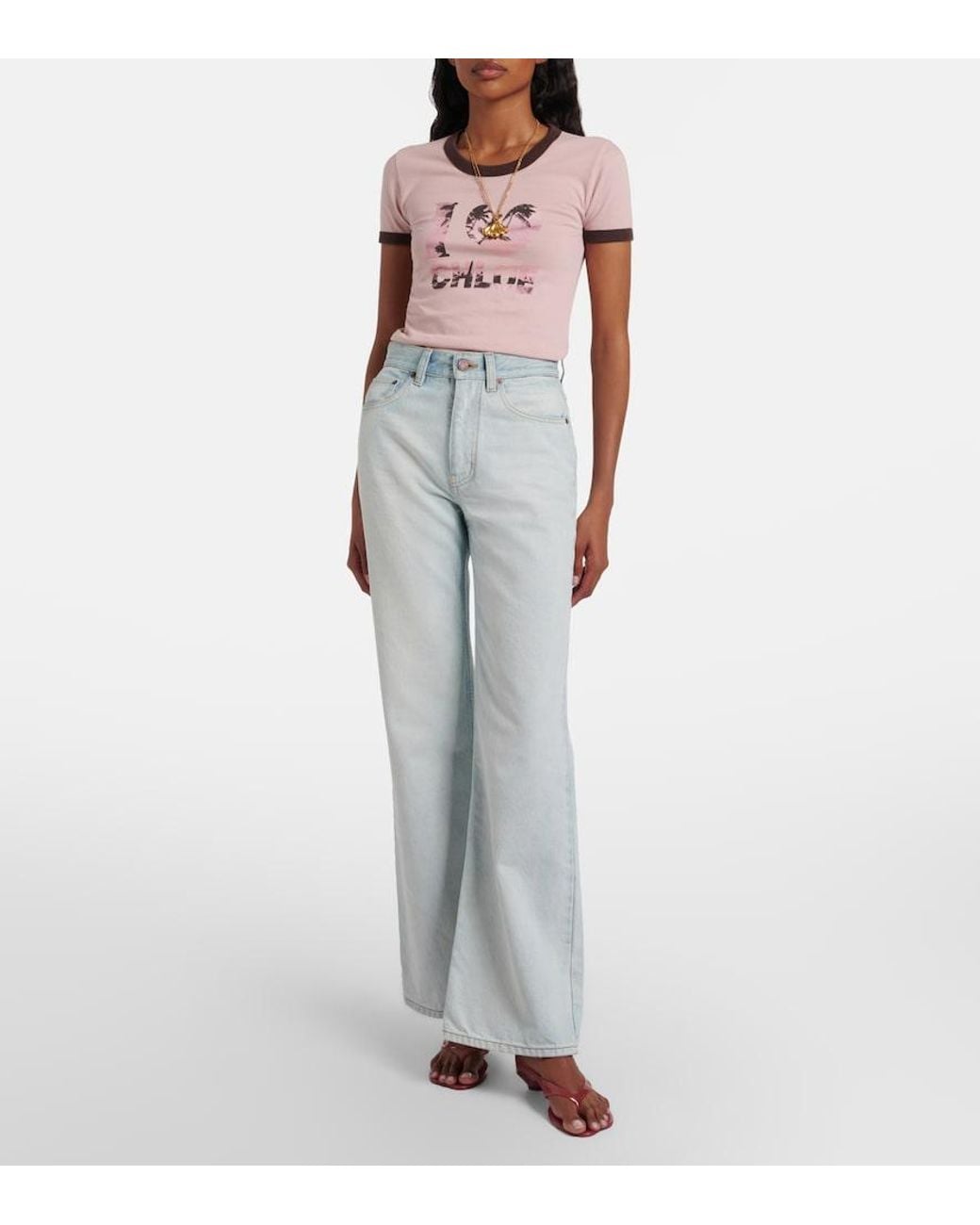 Chloé Pink Printed Cotton T-Shirt
