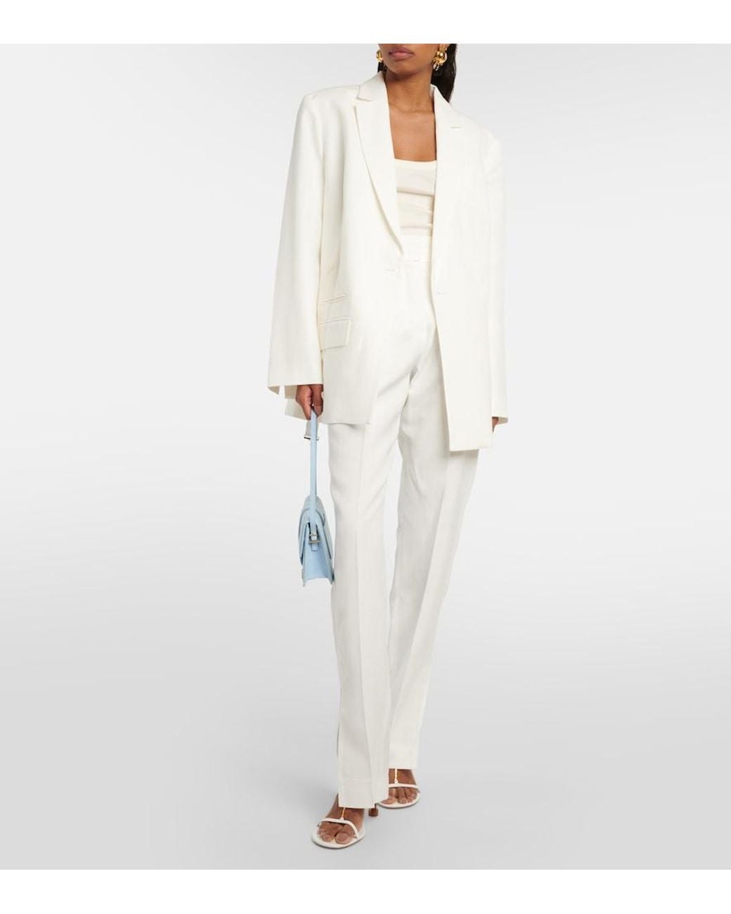 Jacquemus White La Veste Tibau Blazer Jacket