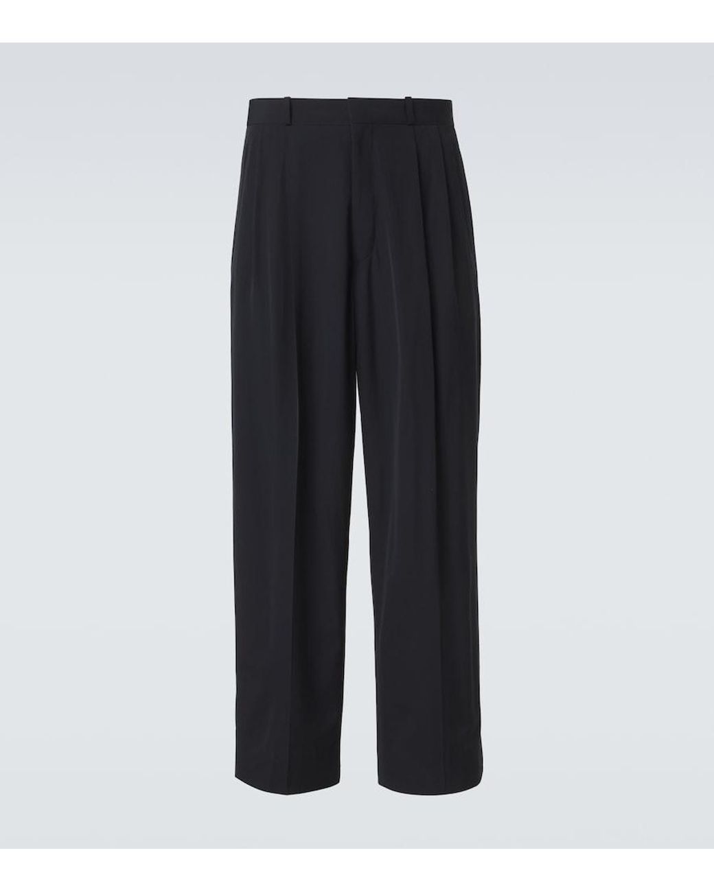 A.PRESSE Blue Wool-Blend Wide-Leg Pants for men