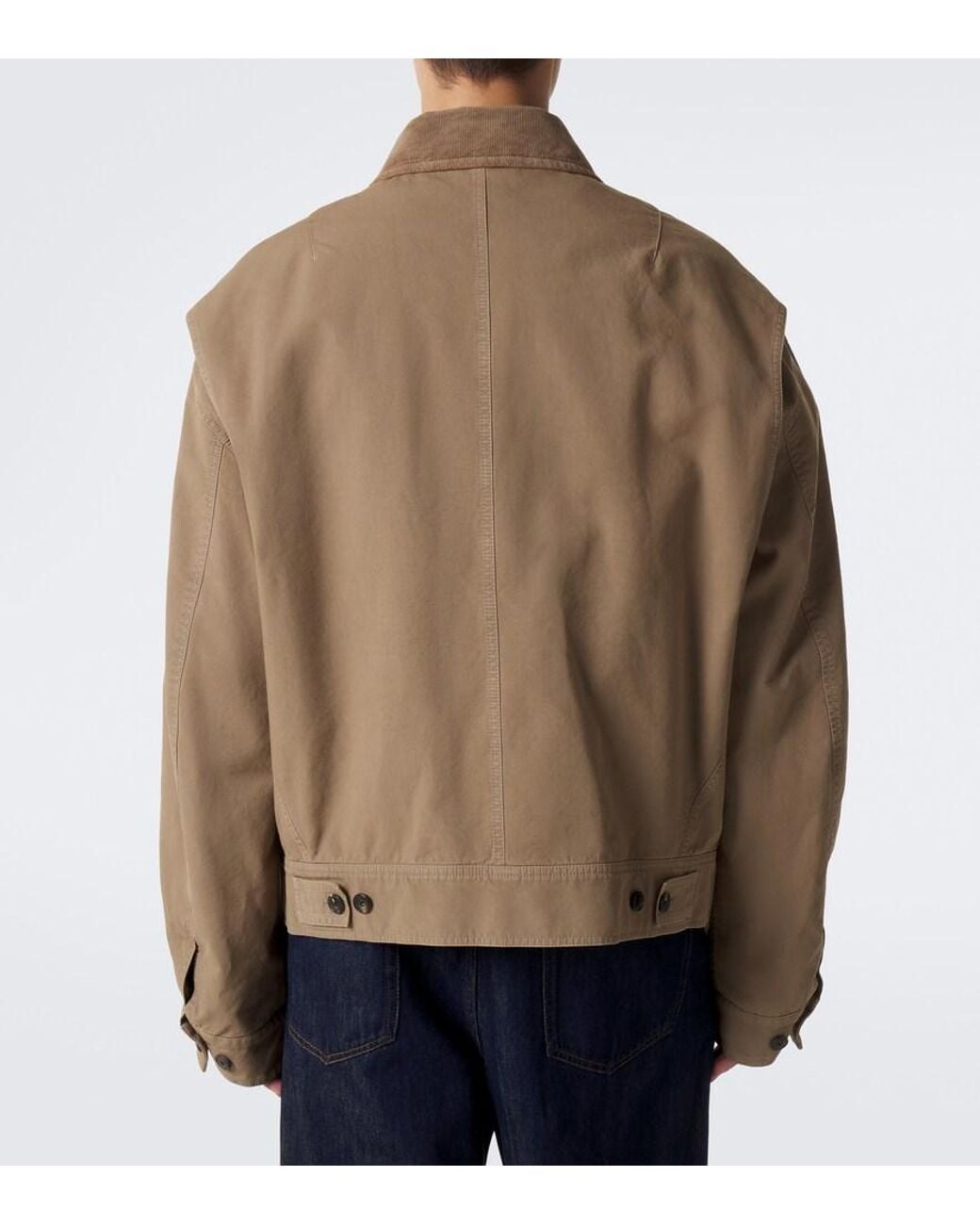 Dries Van Noten Brown Corduroy-Trimmed Cotton Field Jacket for men