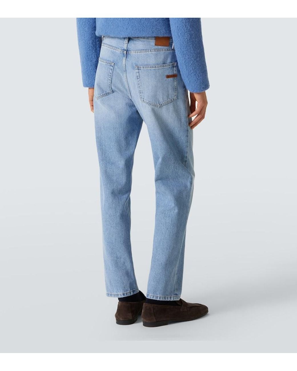 Zegna Blue Roccia Straight Jeans for men
