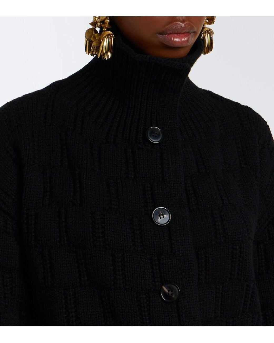 Dries Van Noten Black Wool And Cashmere Cardigan