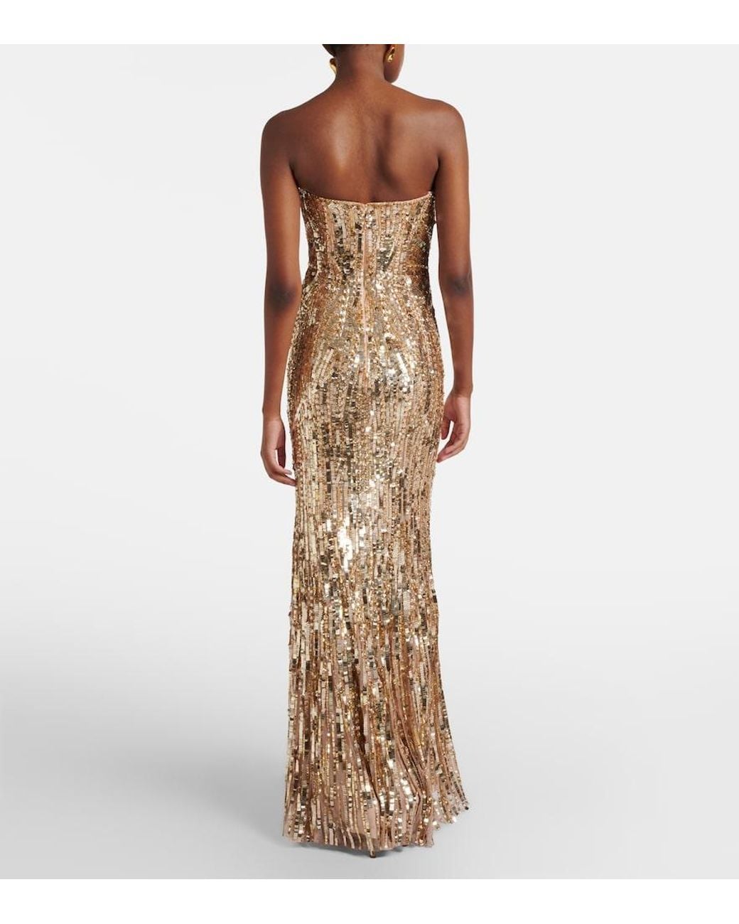 Jenny Packham Metallic Euphoria Sequined Gown