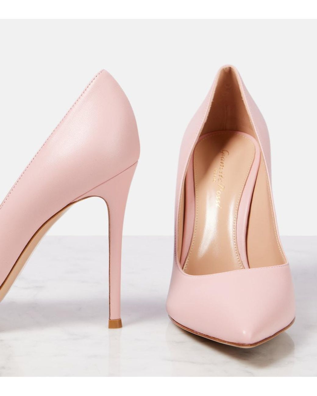 Gianvito Rossi Pink Gianvito 105 Leather Pumps