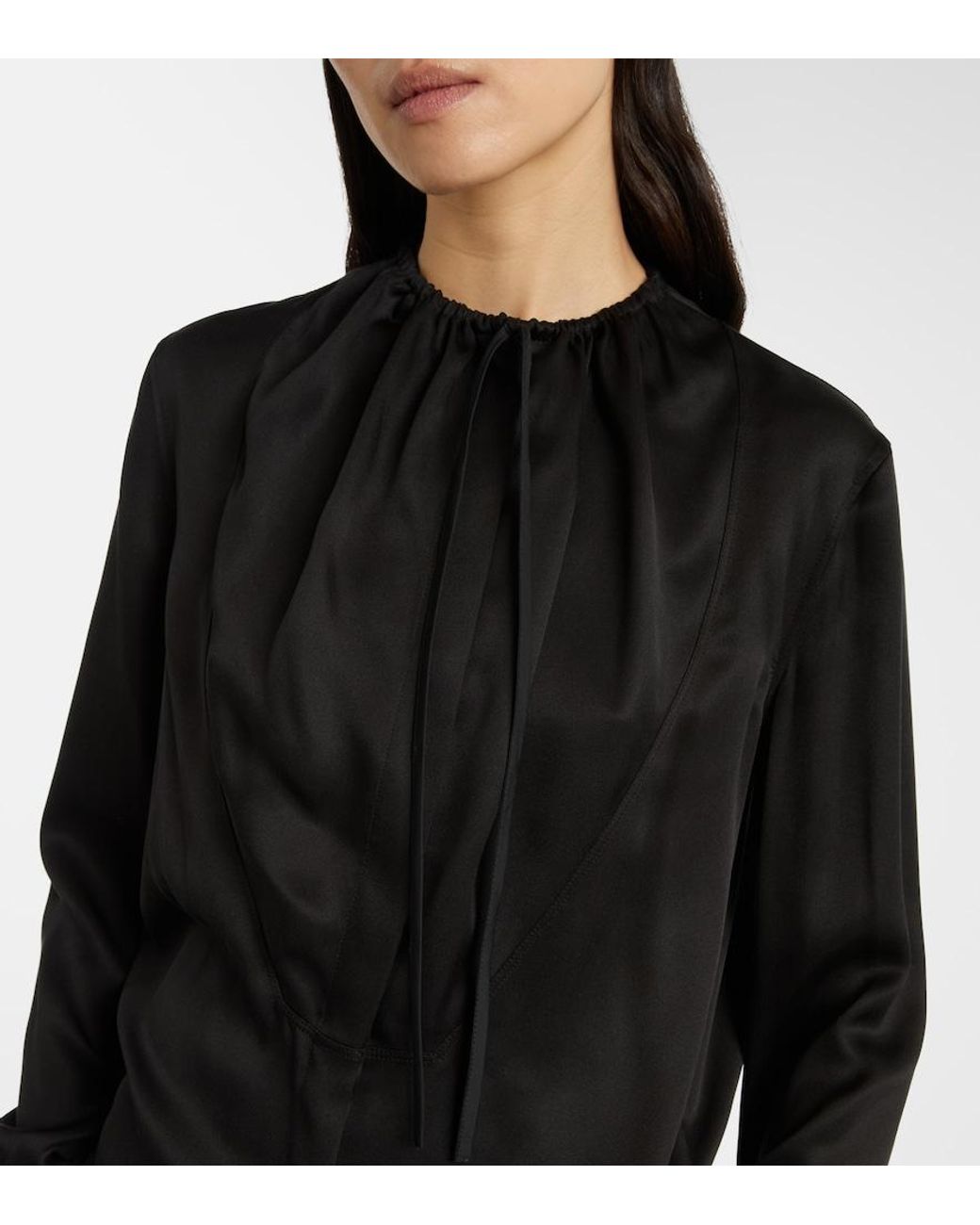 Loewe Black Silk Satin Blouse