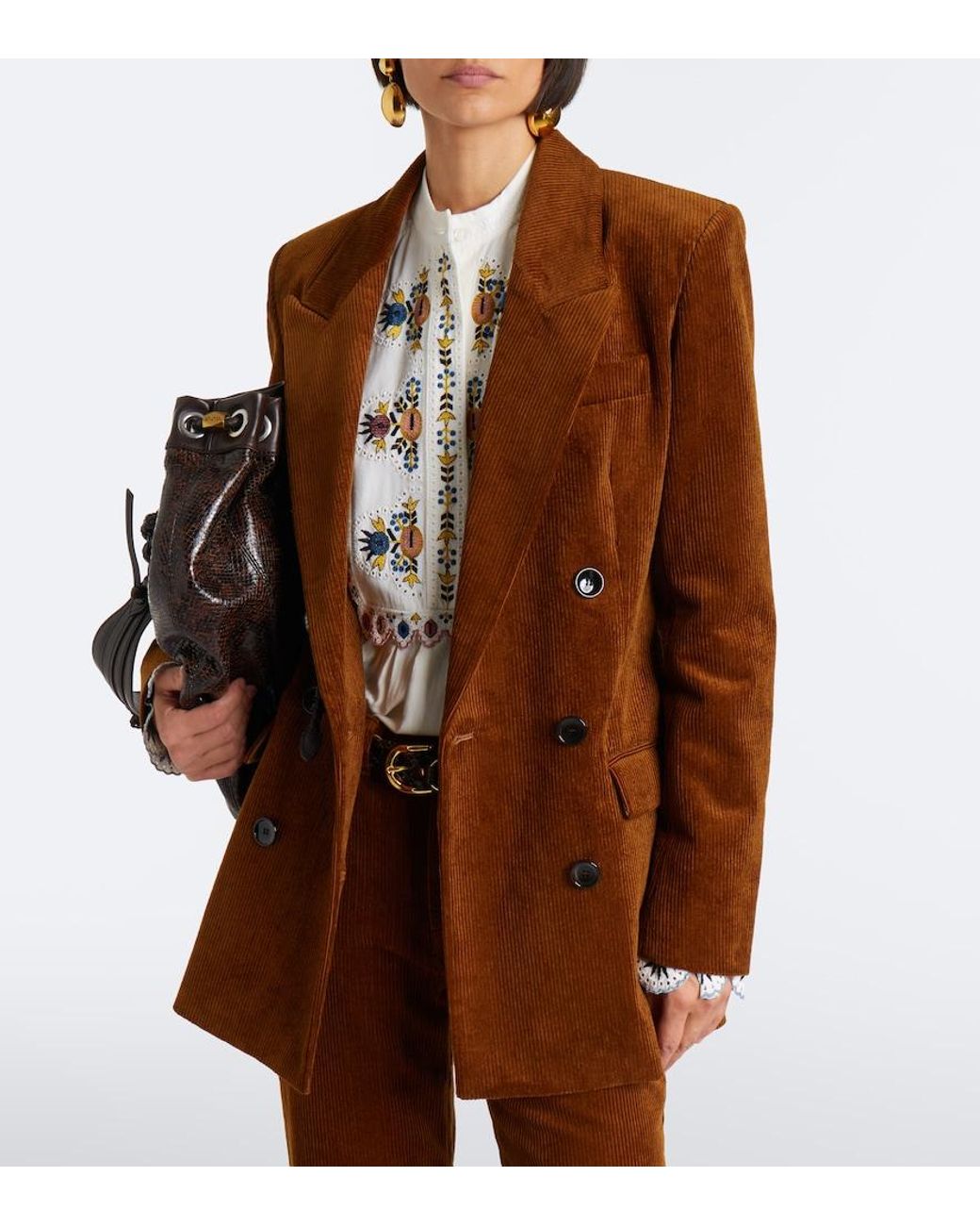 Isabel Marant Brown Rasma Cotton And Linen Corduroy Blazer