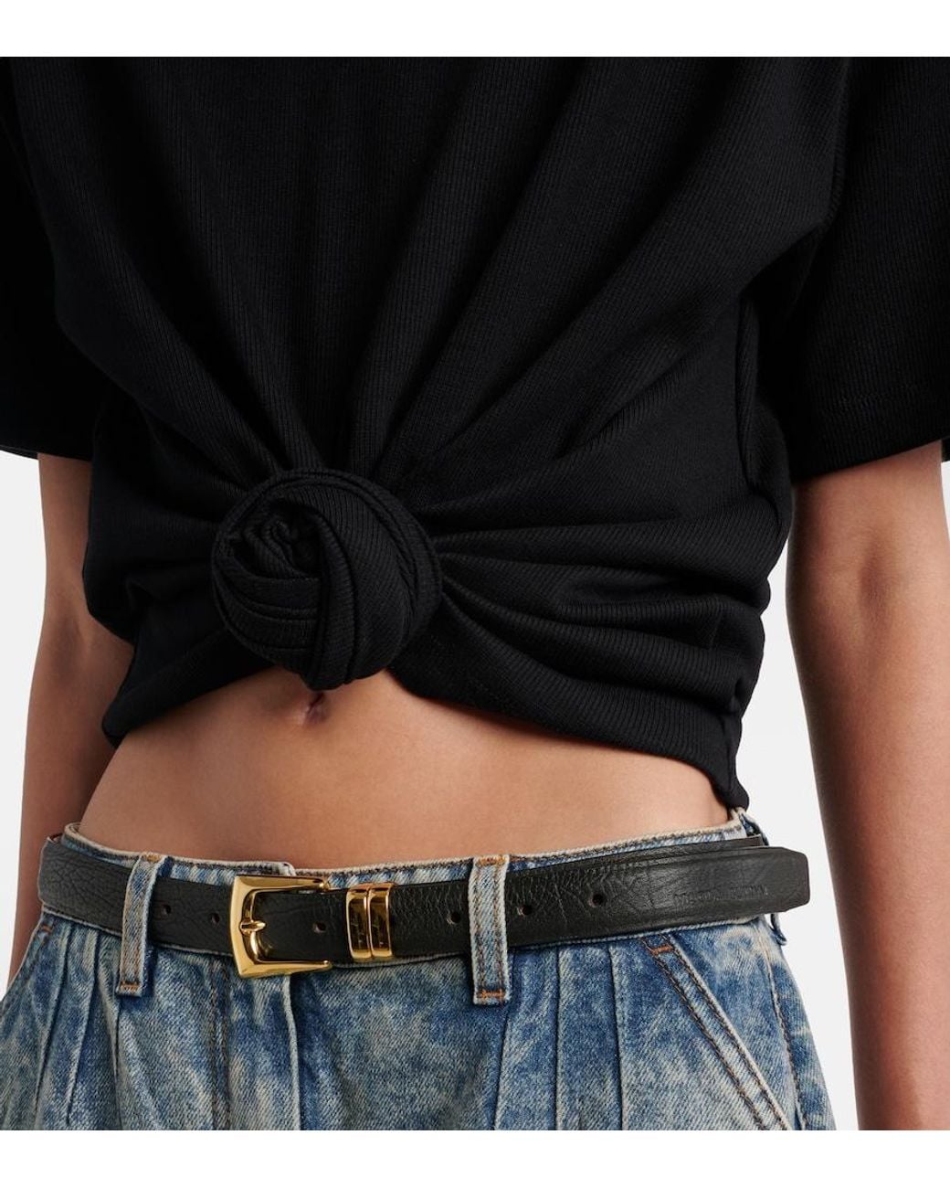 Magda Butrym Black Cotton-Blend Top