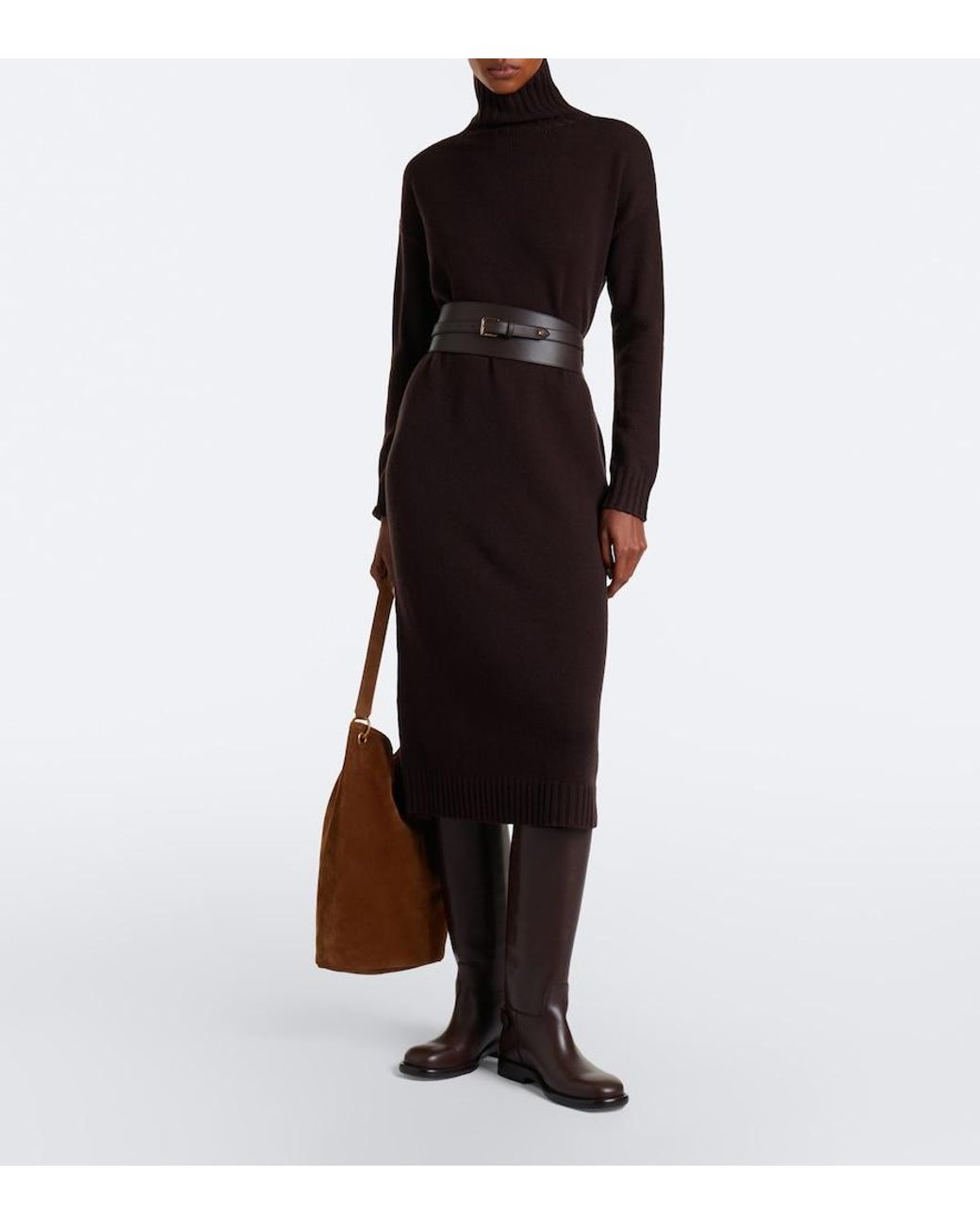 Max Mara Black Wool And Cashmere Sweater Dress