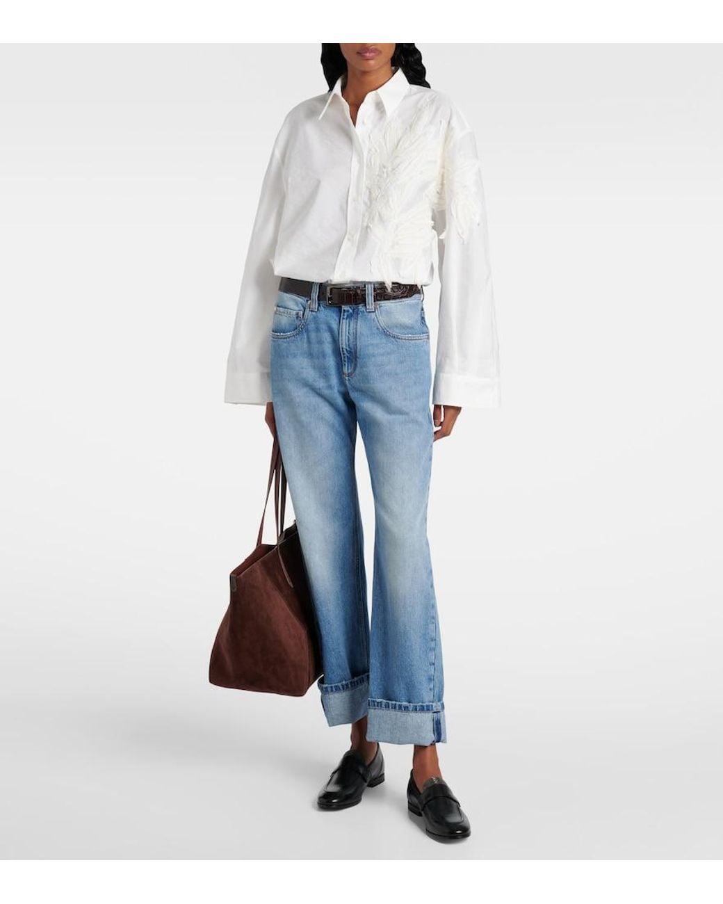 Brunello Cucinelli Blue Low-Rise Straight Jeans