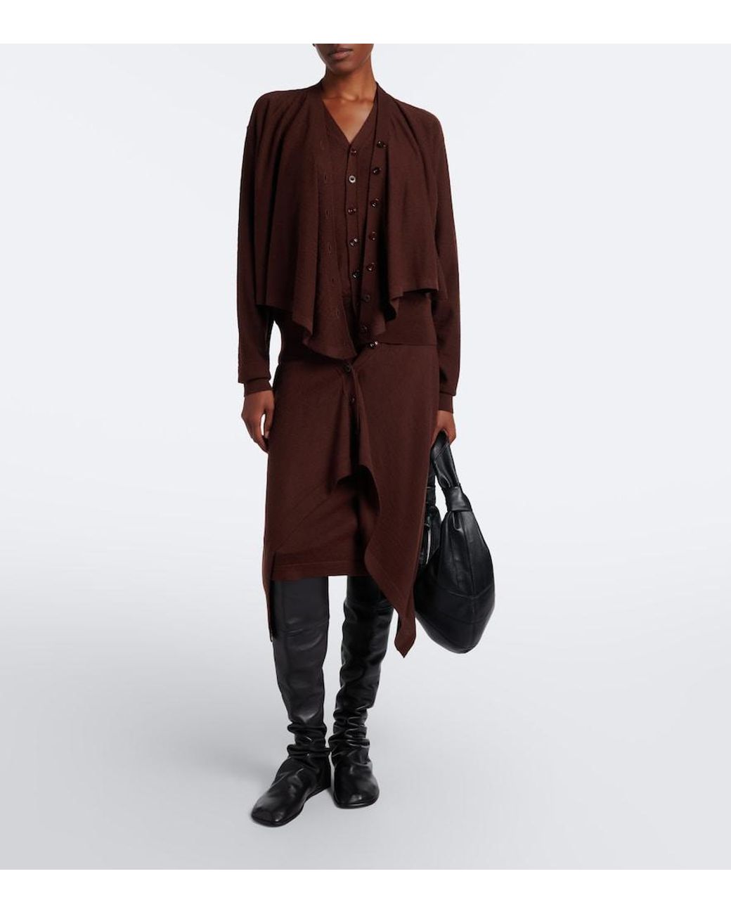 Lemaire Black Glove Leather Knee-High Boots