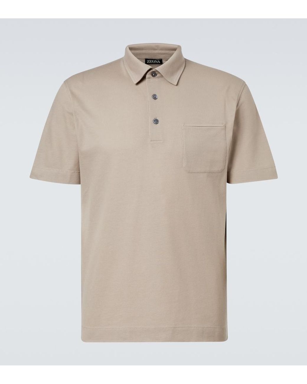 Polo De Algodon Zegna de hombre de color Natural