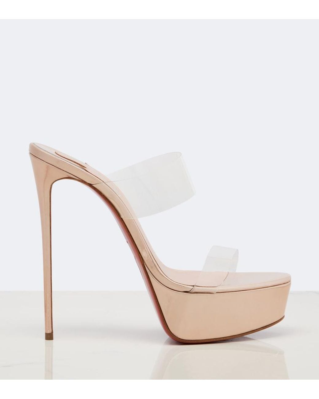 Christian Louboutin Pink Just Nothing Leather Platform Mules