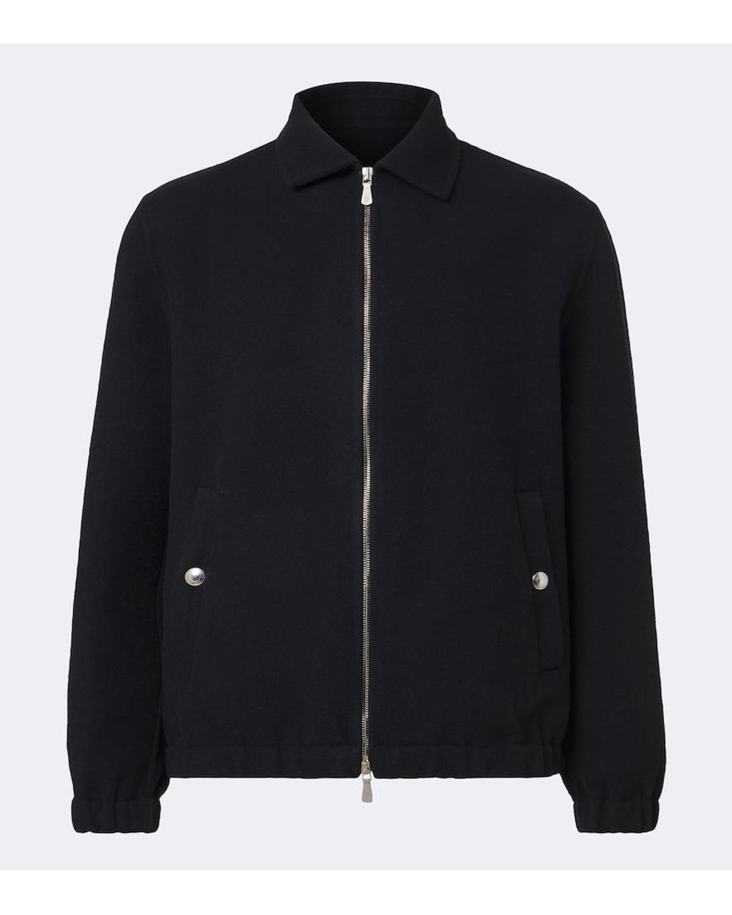 Eleventy Black Wool Bomber Jacket for men