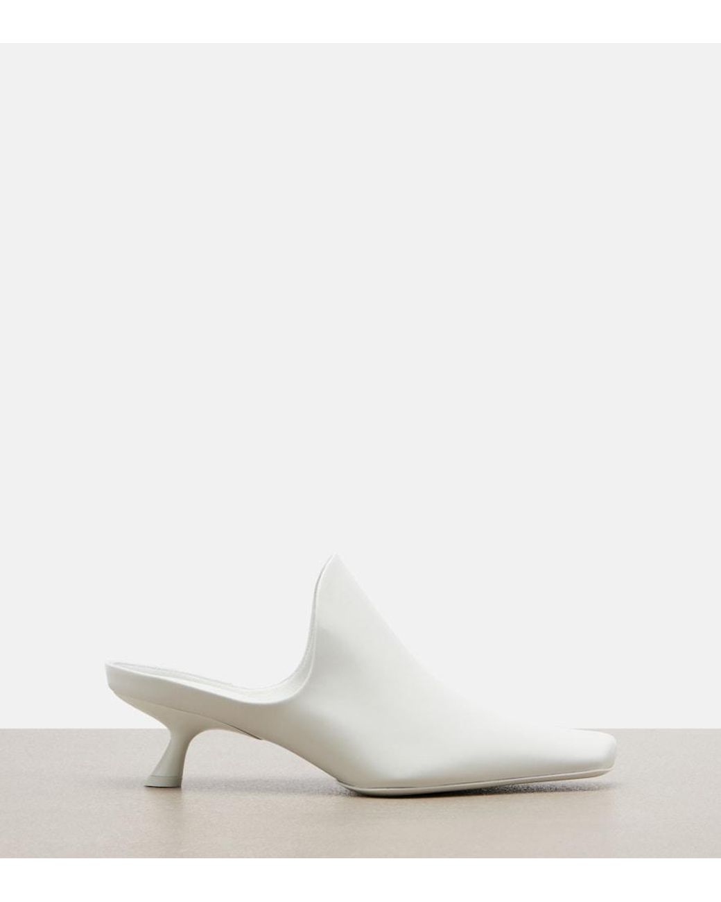 Loewe White Emily Leather Mules