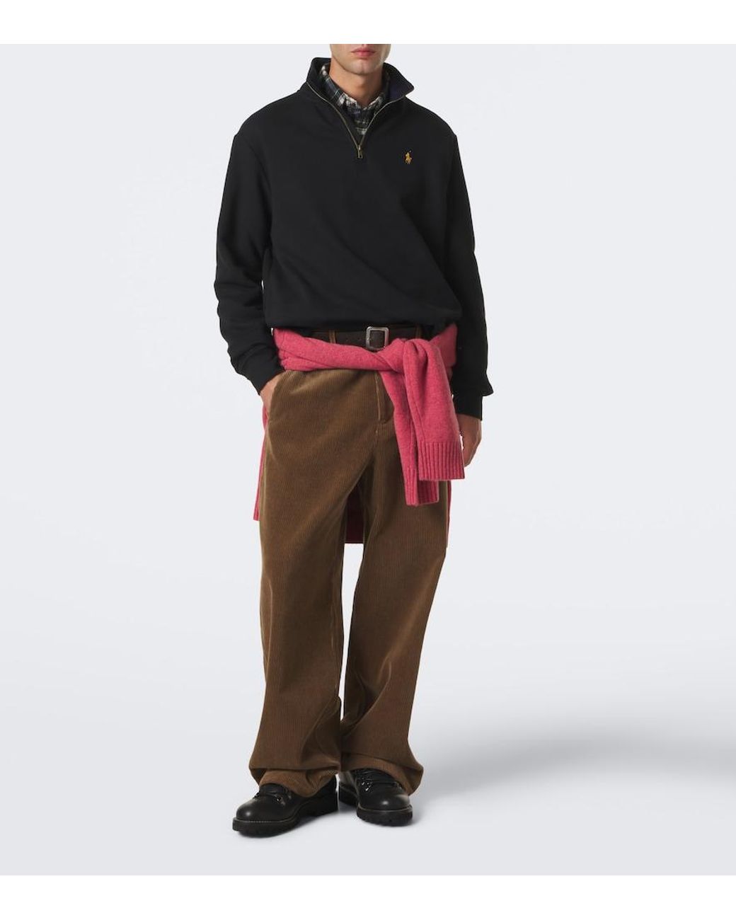 Polo Ralph Lauren Blue Cotton-Blend Half-Zip Sweater for men