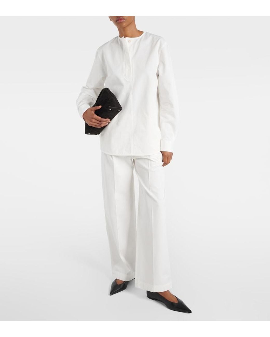 Totême White Cotton Twill Blouse